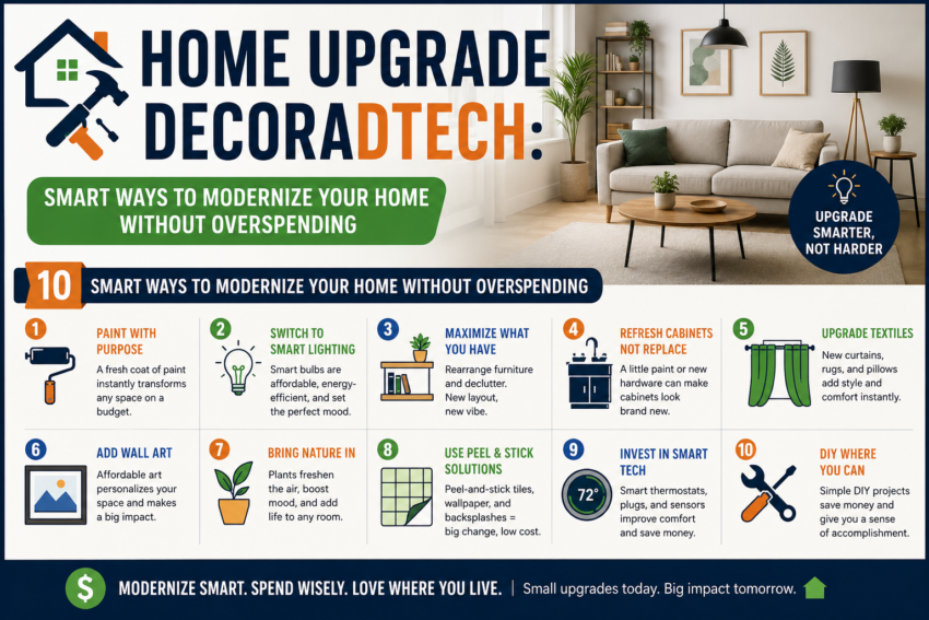 Home Upgrade DecoradTech: Smart Ways to Modernize Your Home Without Overspending