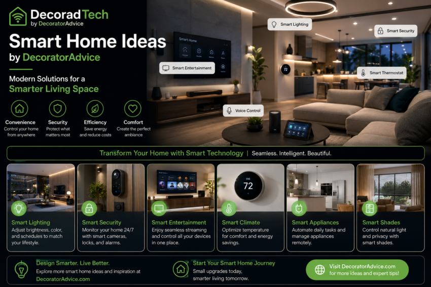 DecoradTech Smart Home Ideas by DecoratorAdvice: Modern Solutions for a Smarter Living Space